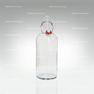 Бутылка «Бугельная» 1л. (Прозрачная) стеклянная с пробкой оптом и по оптовым ценам в Уфе