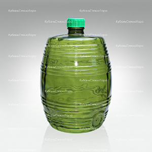 Бутыль 10,0 л Бочонок (зеленый) стеклянный оптом и по оптовым ценам в Уфе