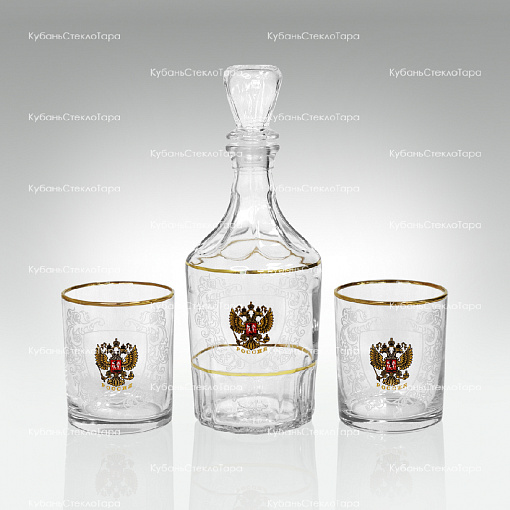 Набор подарочный Россия 3пр (графин Цезарь + 2 стакана 250мл) оптом и по оптовым ценам в Уфе