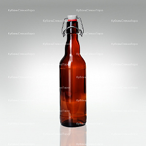 Бутылка «Бугельная» 0,500 л. (Коричневая) стеклянная с пробкой оптом и по оптовым ценам в Уфе