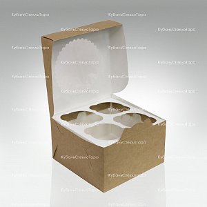 Упаковка для маффинов 160х160х100 мм (для 4 шт) оптом и по оптовым ценам в Уфе