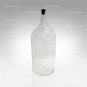 Бутыль 3,075 л "Четверть" стеклянный с пробкой оптом и по оптовым ценам в Уфе